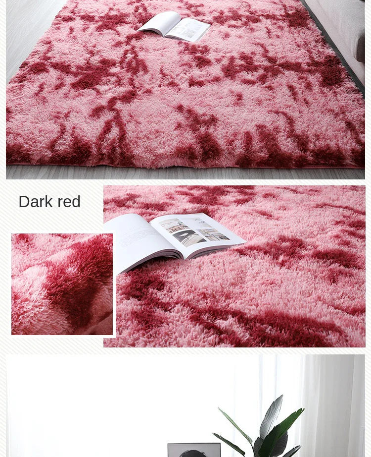 Machine Washable Shaggy Rug for Bedroom - Grey Fluffy Soft Area Carpet with Non-Slip Design