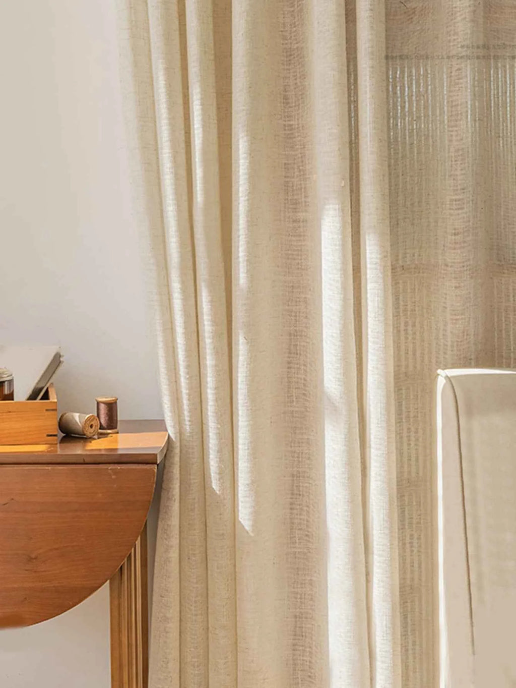 Natrual Style Linen Curtain Japanese Dustproof Linen Sheer Window Screen for Bedroom Kitchen Door practical soft curtain