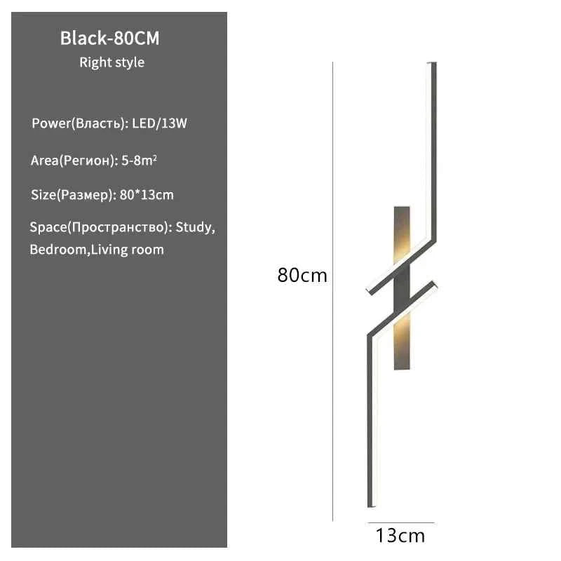 Modern Creative Strip Led Wall Light Minimalist Bedroom Bedside Wall Sconce Led Lights Living Room TV Sofa Background Wall Lamp