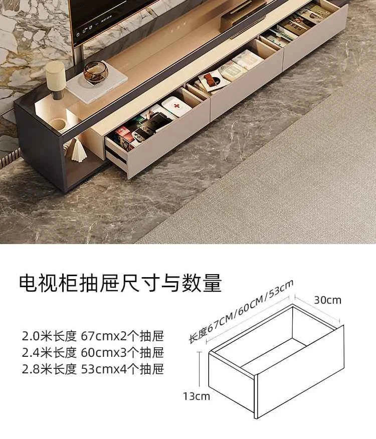 Glas Transparent Tv Table Cabinet Storage Luxury Floor Modern Tv Table Entertainment Center Meuble Television Salon Furnitures