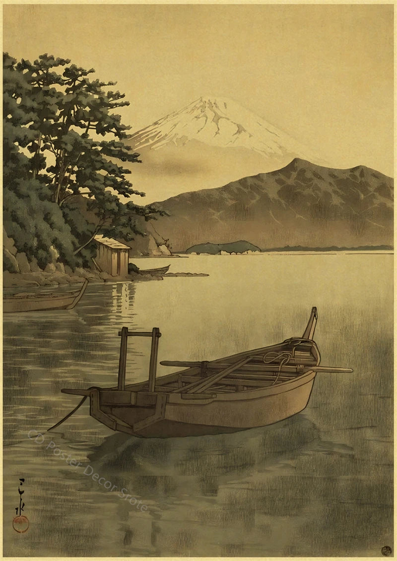 Japanese Vintage Landscapes Posters Traditional Scenery Retro Prints Art Wall Paintings Room Home Bar Restaurant Decor Picture