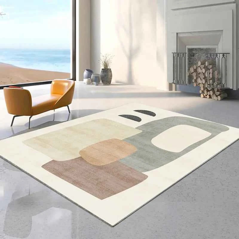 VIAKAMA Creamy Style Luxury High-End Carpet Sofa Coffee Table Rug Room Bedside Mat Anti-Slip Front Door Home Decoration