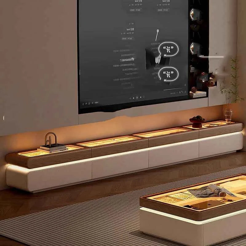 Wood Modern Tv Stand Adjustable Glass Luxury Floor Tv Stand Farmhouse Living Room Meuble Television Salon Home Accessories