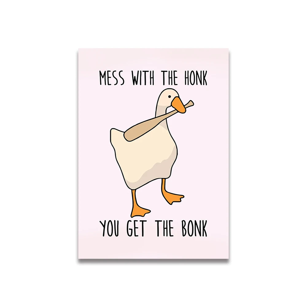 Simplicity Vintage Pink Canvas Wall Art - Cartoon Print Posters for Home Decor, Living Room & Bedroom