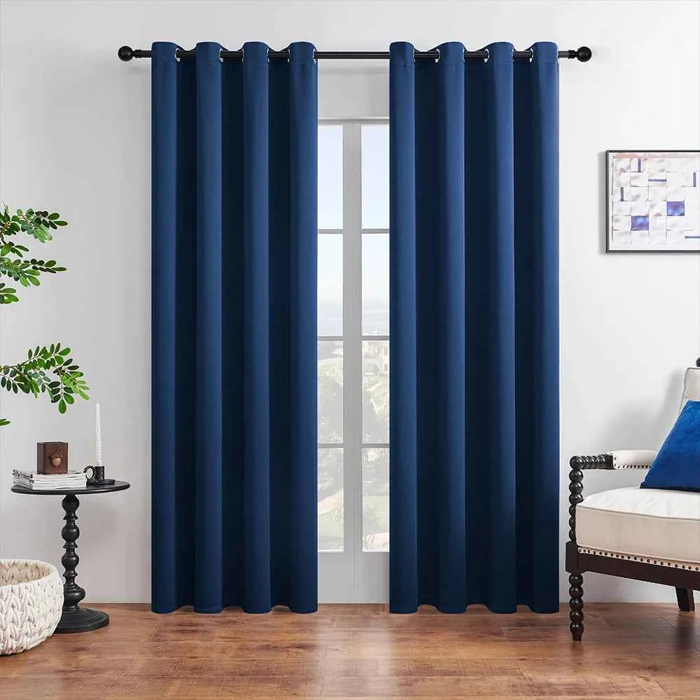 1Pc Solid Color Blackout Curtain，Room Darkening And Light Reducing Curtain, For Study Bedroom Kitchen Living Room Decor
