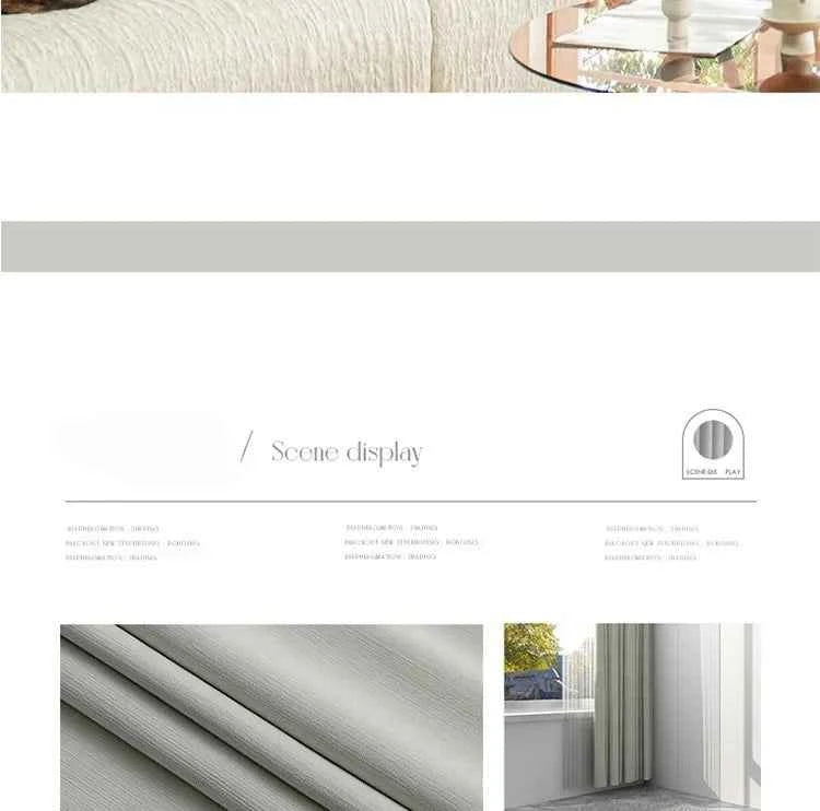 French Chenille Cream White Velvet Curtain Modern Simple Blackout Curtains for Living Dining room Bedroom Tulle Customization
