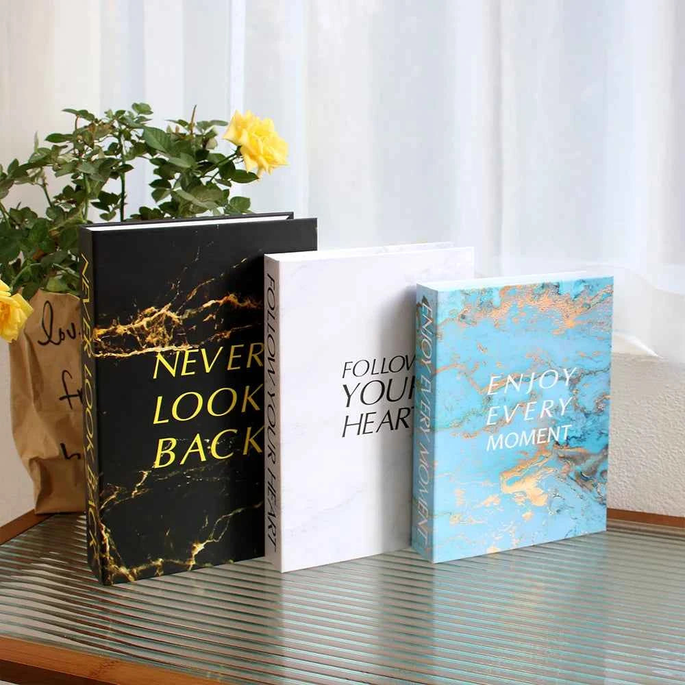 3Pcs/Set Luxury Decoration Fake Books Rich in layers Set of fake books Home Decor Ornaments cosmetic room Coffee Table Book