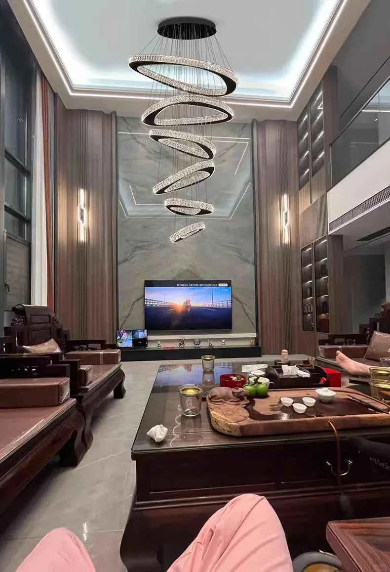 Modern Home Decoration Chandelier Villa Living Room Pendant Light Luxury Dining Room Stair Chandeliers Lustre Ceiling Chandelier