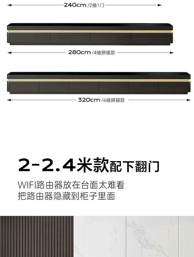 Luxury Aesthetic Tv Stands Hiding Handles Media Cabinet Floor Tv Stand Mid Century Black Mobili Per La Casa Home Furniture