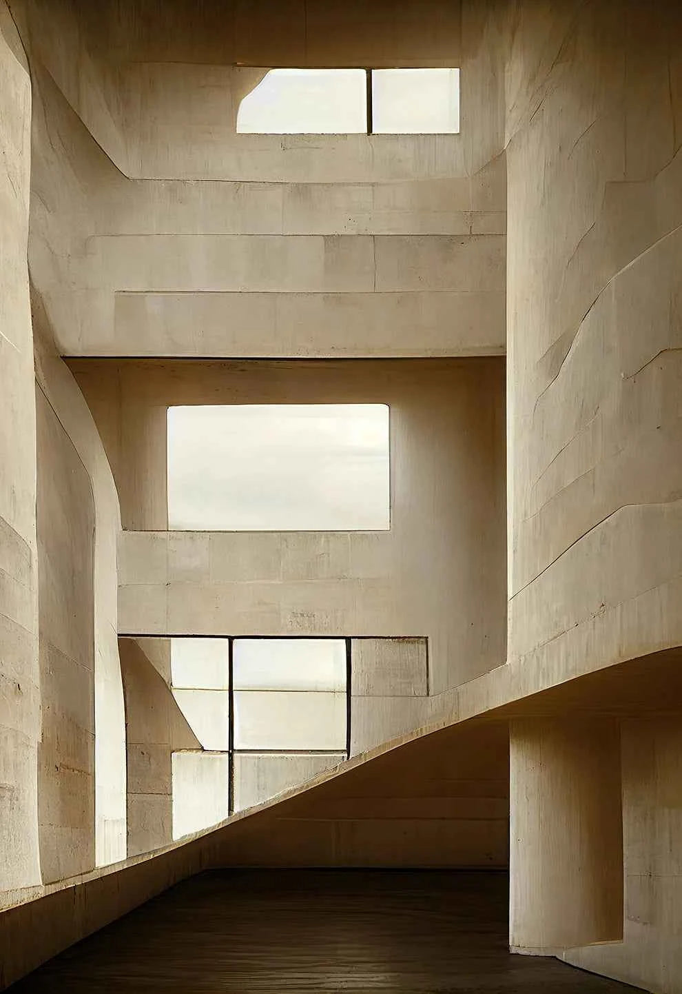 Fallingwater House Poster - Minimalist Bauhaus Classic Architecture Canvas Painting Wall Art for Living Home Decor