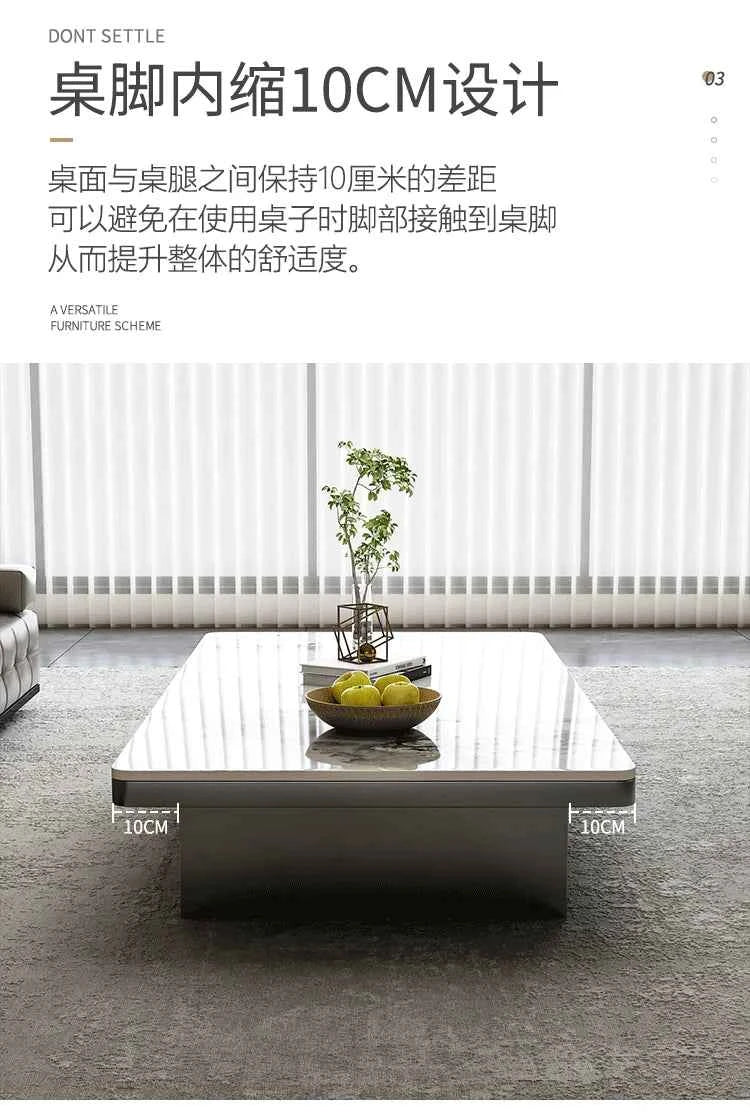 Modern Minimalist Coffee Table - Unique Italian Simple Side Table for Bedroom and Home Furniture