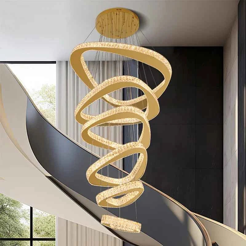 Modern Home Decoration Chandelier Villa Living Room Pendant Light Luxury Dining Room Stair Chandeliers Lustre Ceiling Chandelier