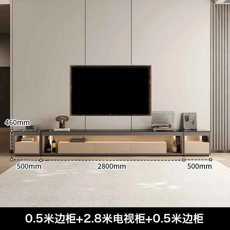 Glas Transparent Tv Table Cabinet Storage Luxury Floor Modern Tv Table Entertainment Center Meuble Television Salon Furnitures