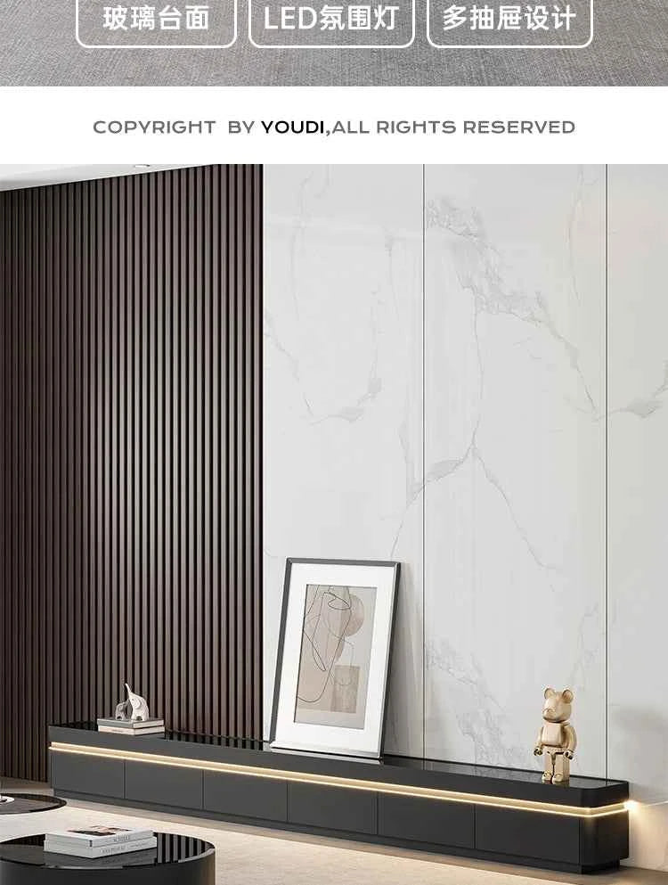 Luxury Aesthetic Tv Stands Hiding Handles Media Cabinet Floor Tv Stand Mid Century Black Mobili Per La Casa Home Furniture