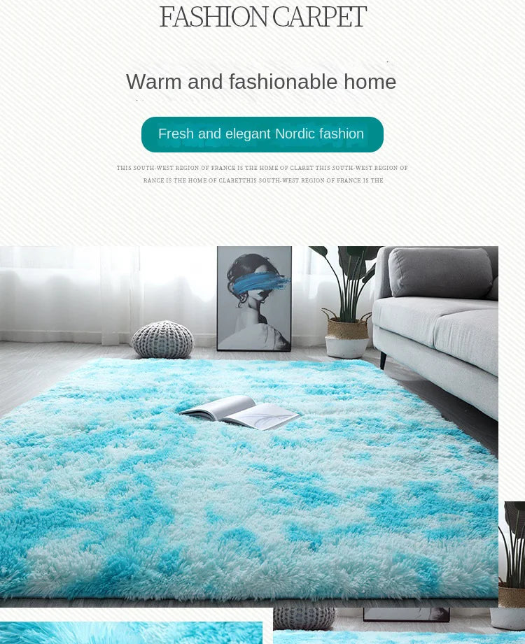 Machine Washable Shaggy Rug for Bedroom - Grey Fluffy Soft Area Carpet with Non-Slip Design