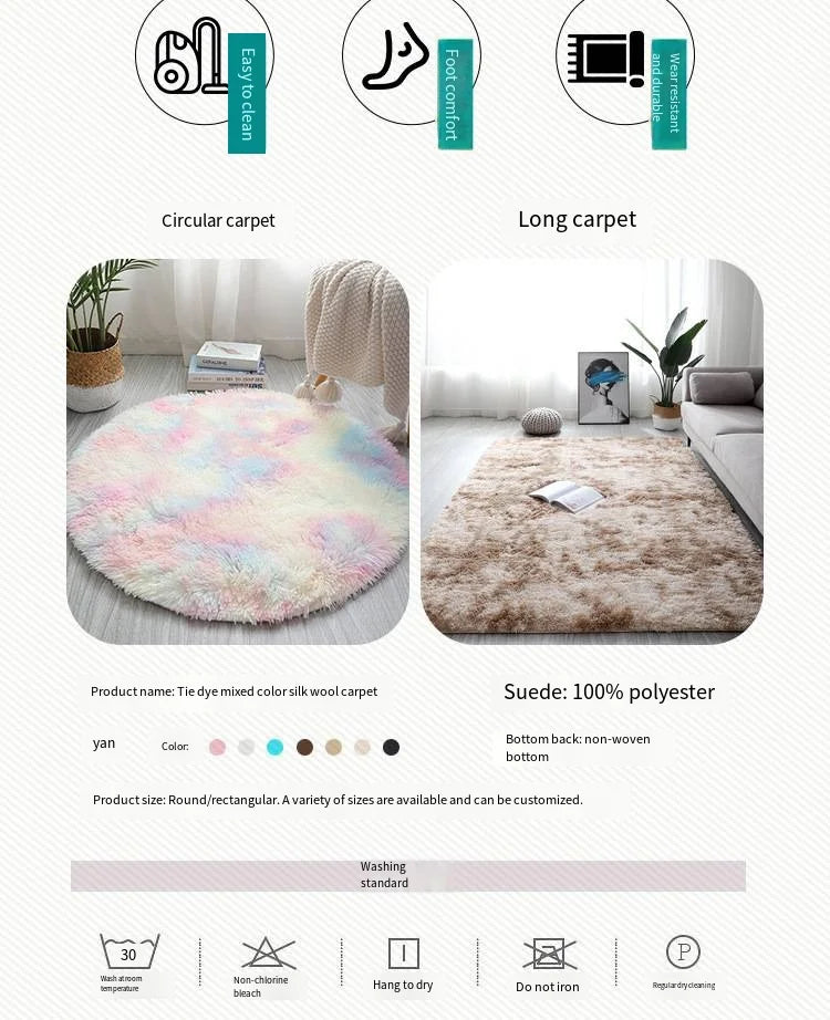 Machine Washable Shaggy Rug for Bedroom - Grey Fluffy Soft Area Carpet with Non-Slip Design