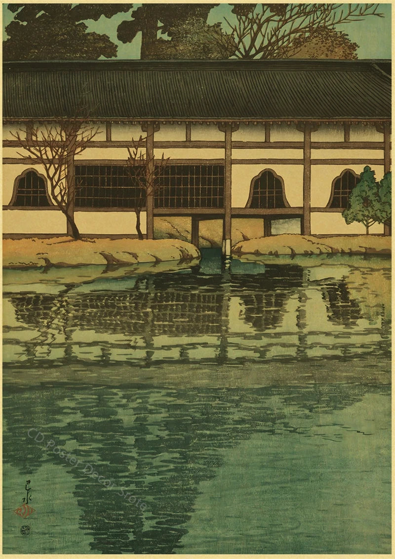 Japanese Vintage Landscapes Posters Traditional Scenery Retro Prints Art Wall Paintings Room Home Bar Restaurant Decor Picture