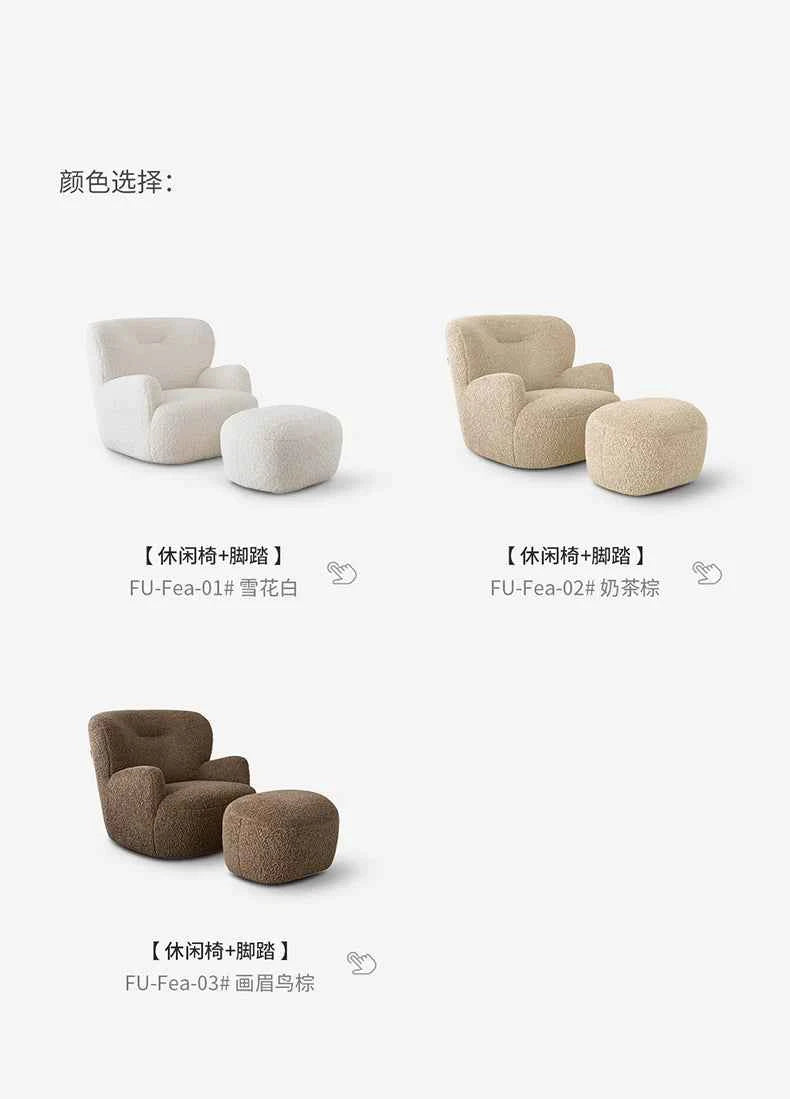 Lazy Lounge Sofa Chair - Modern Luxury Recliner for Living Room, Ergonomic Comfortable Vanity Furniture