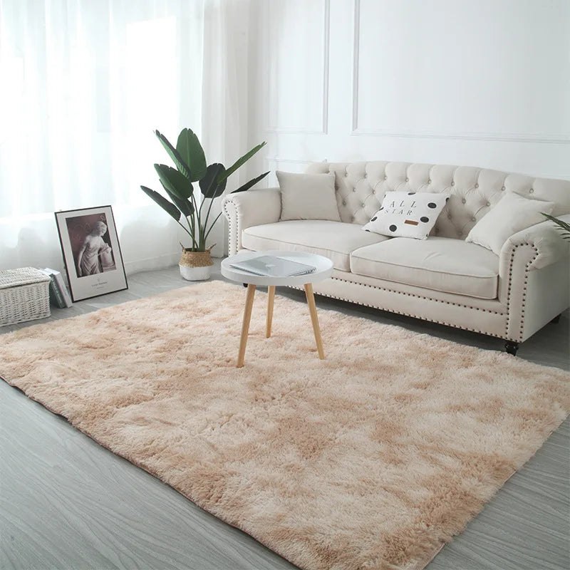 Machine Washable Shaggy Rug for Bedroom - Grey Fluffy Soft Area Carpet with Non-Slip Design