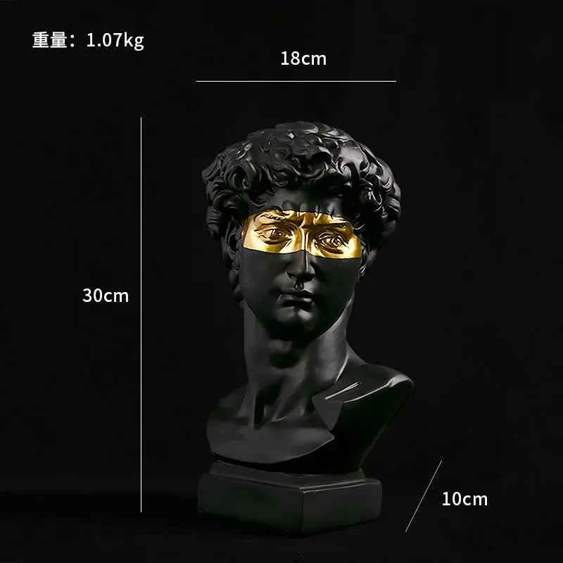 European Home Decoration David Head ResinStatues Statues Home Decor  Modern Abstract Art  Bust Sculpture Art Sketch Practice