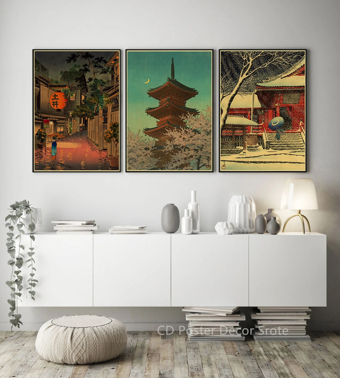 Japanese Vintage Landscapes Posters Traditional Scenery Retro Prints Art Wall Paintings Room Home Bar Restaurant Decor Picture