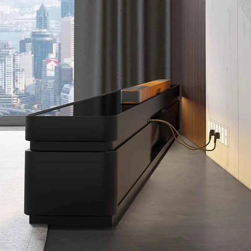 Luxury Aesthetic Tv Stands Hiding Handles Media Cabinet Floor Tv Stand Mid Century Black Mobili Per La Casa Home Furniture