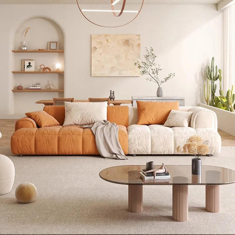 Nordic Minimalist Sofa 2 Seater Pillows Family Apartment Romantic Foot Stool Canape Living Room Furniture