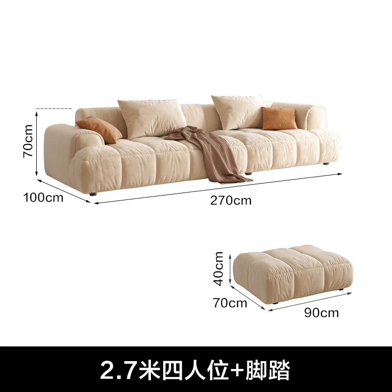 Nordic Minimalist Sofa 2 Seater Pillows Family Apartment Romantic Foot Stool Canape Living Room Furniture