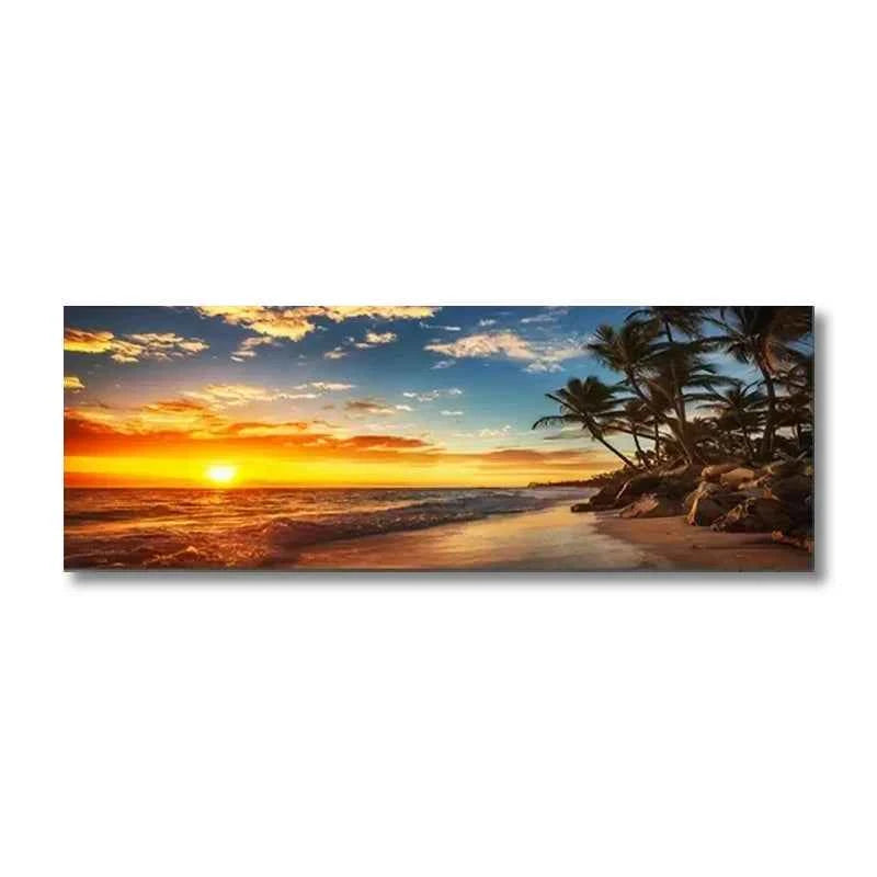 Lazy Beach Sunset Scenery Canvas Art Painting Poster Palm Tree Wall Art Posters Nordic Style Art Decor Living Room Office Decor