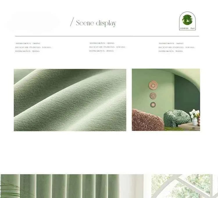 French Chenille Cream White Velvet Curtain Modern Simple Blackout Curtains for Living Dining room Bedroom Tulle Customization