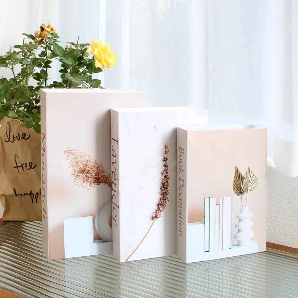 3Pcs/Set Luxury Decoration Fake Books Rich in layers Set of fake books Home Decor Ornaments cosmetic room Coffee Table Book