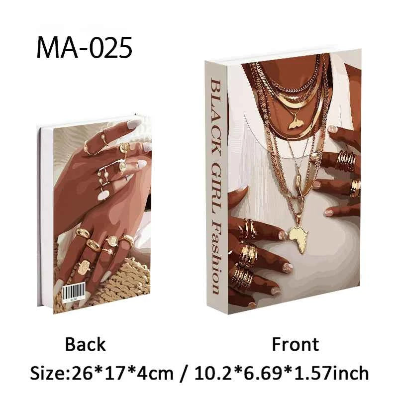 Luxury Openable Fake Books Box Decoration Fashion Black Women Magazine Coffee Table Book Villa Hotel Home Decor Shooting Props