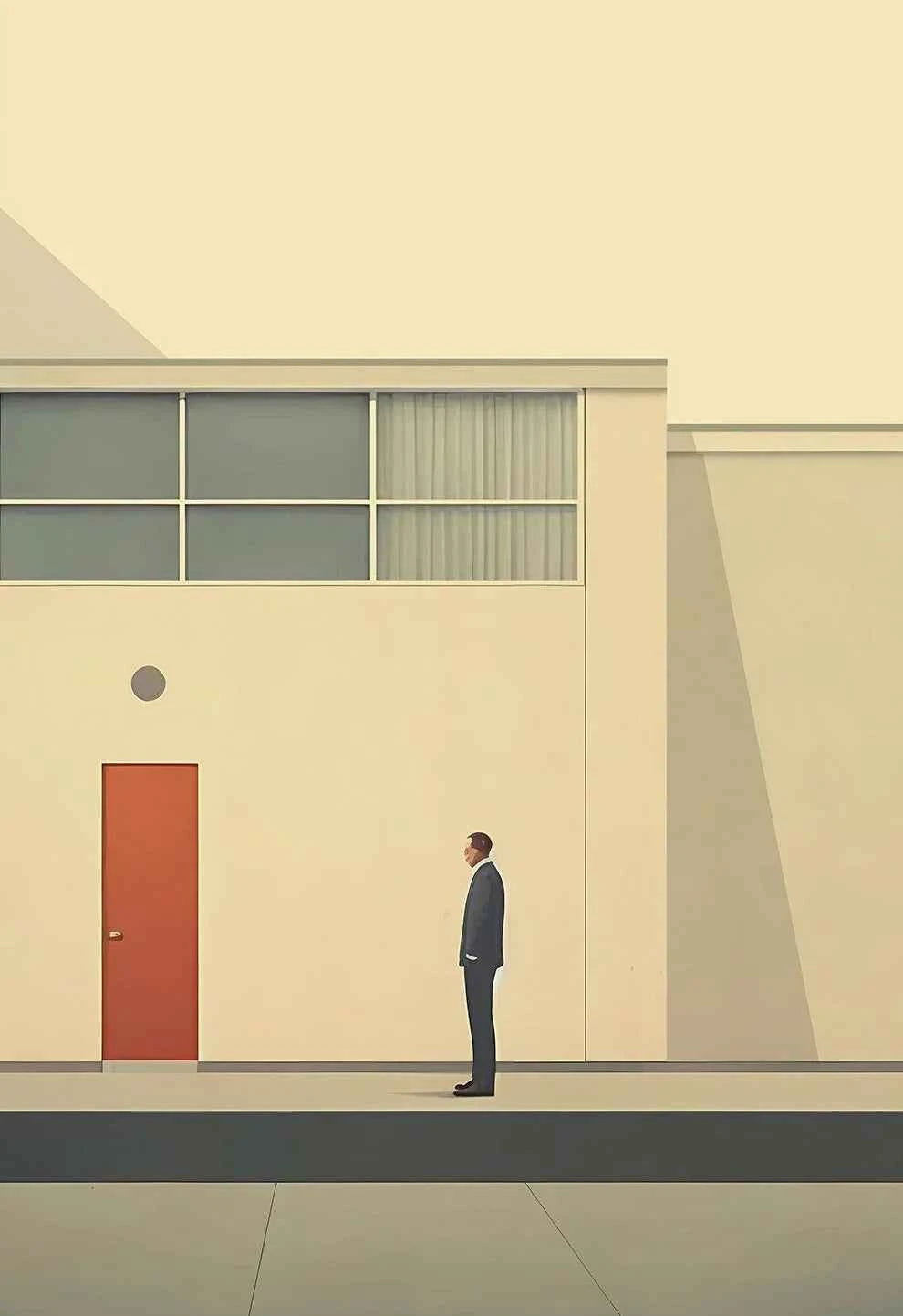 Fallingwater House Poster - Minimalist Bauhaus Classic Architecture Canvas Painting Wall Art for Living Home Decor