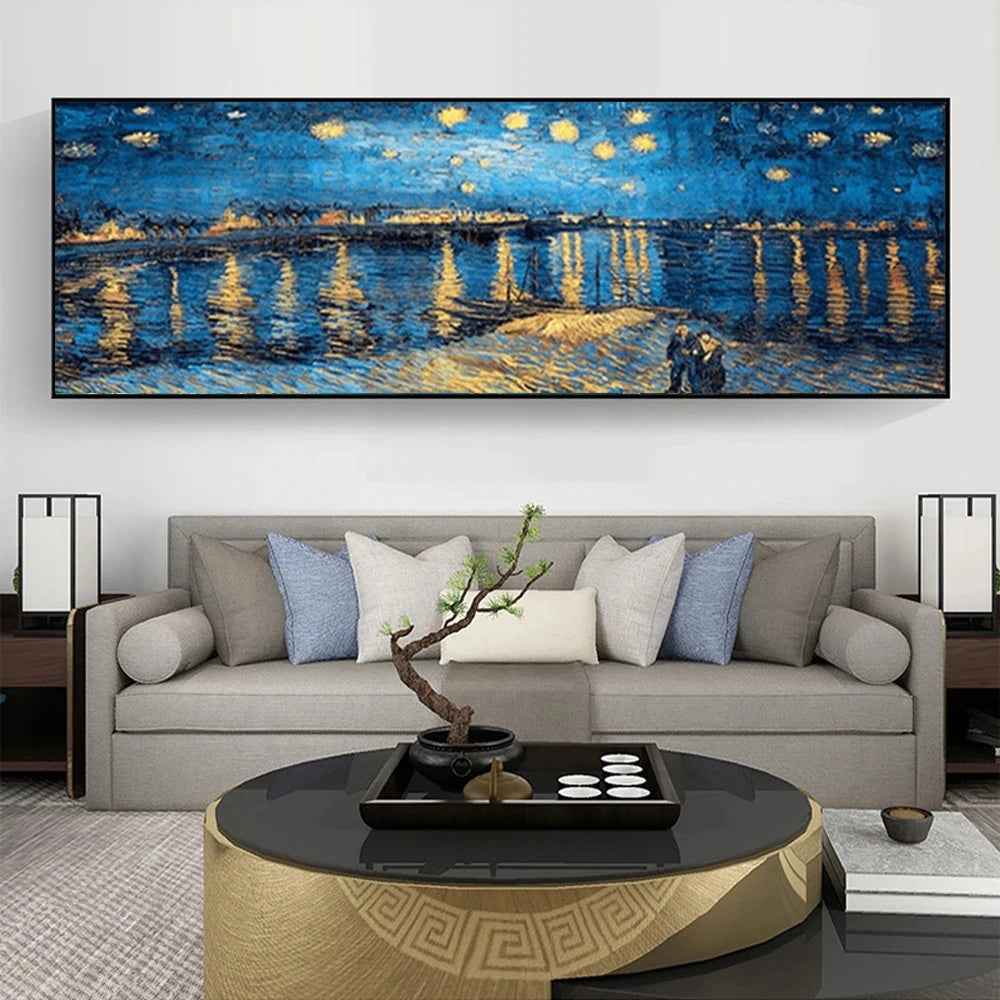 Scandinavian Minimalist Wall Art Van Gogh Painting "Starry Night" HD Canvas Poster Prints Home Bedroom Living Room Decoration