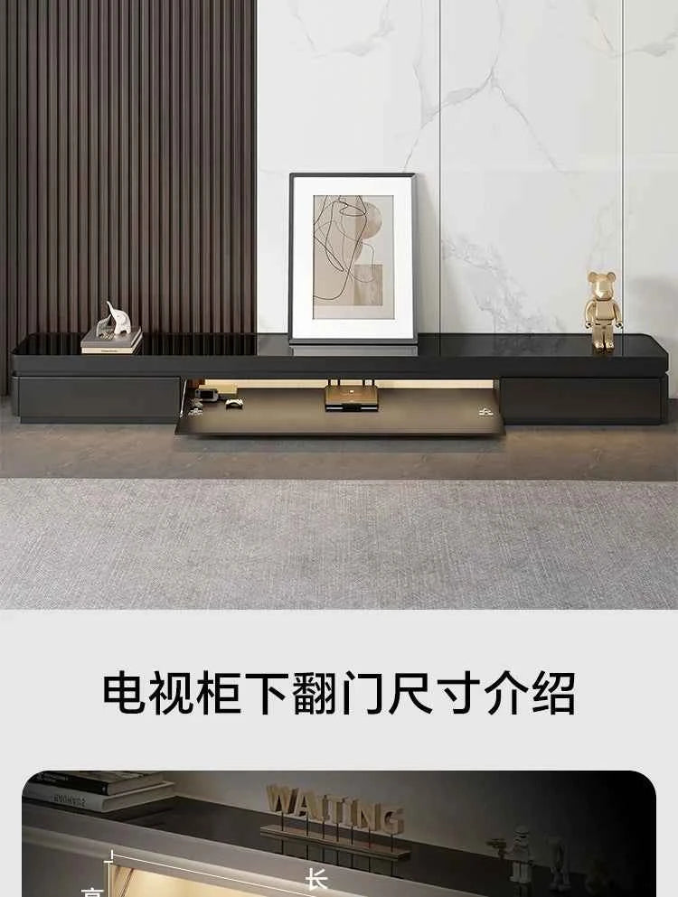 Luxury Aesthetic Tv Stands Hiding Handles Media Cabinet Floor Tv Stand Mid Century Black Mobili Per La Casa Home Furniture