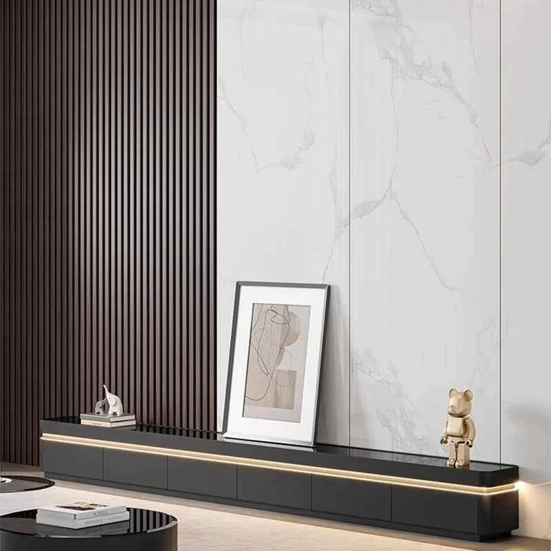 Luxury Aesthetic Tv Stands Hiding Handles Media Cabinet Floor Tv Stand Mid Century Black Mobili Per La Casa Home Furniture