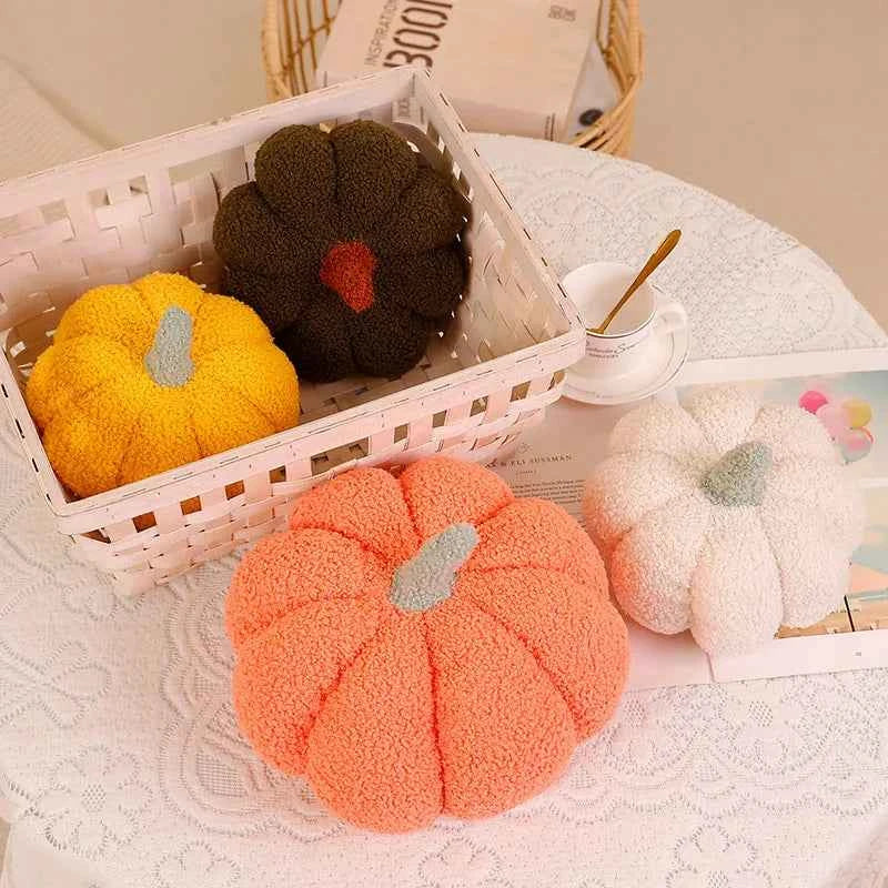 Thanksgiving Pumpkin Pillow, 3D Pumpkin Shaped Pillow Plush Pillow Decorative Pumpkin Throw Pillows for Autumn Fall Bedroom Sofa