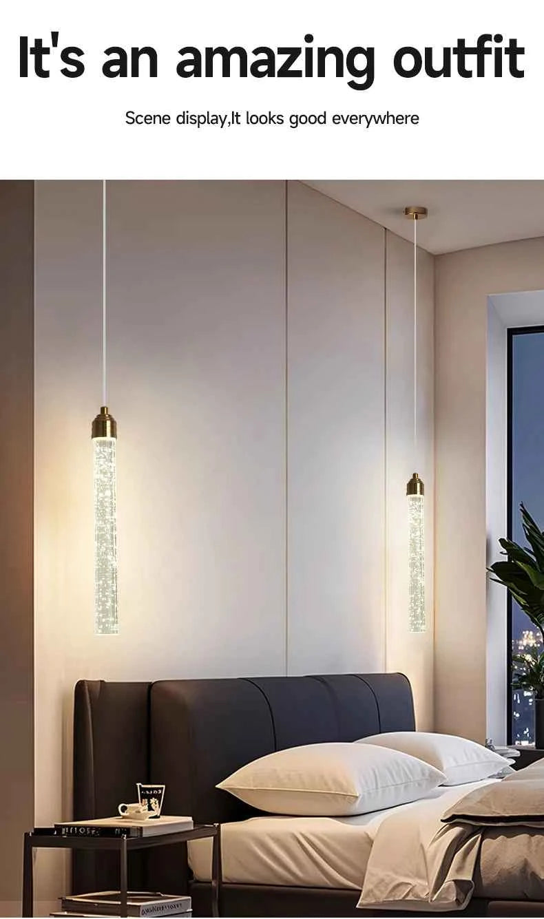 Luxury Crystal Pendant Light with Gold Fixtures Crystal Hanging Lamp  for Living Room Bedroom Dining Room Modern Home Decor