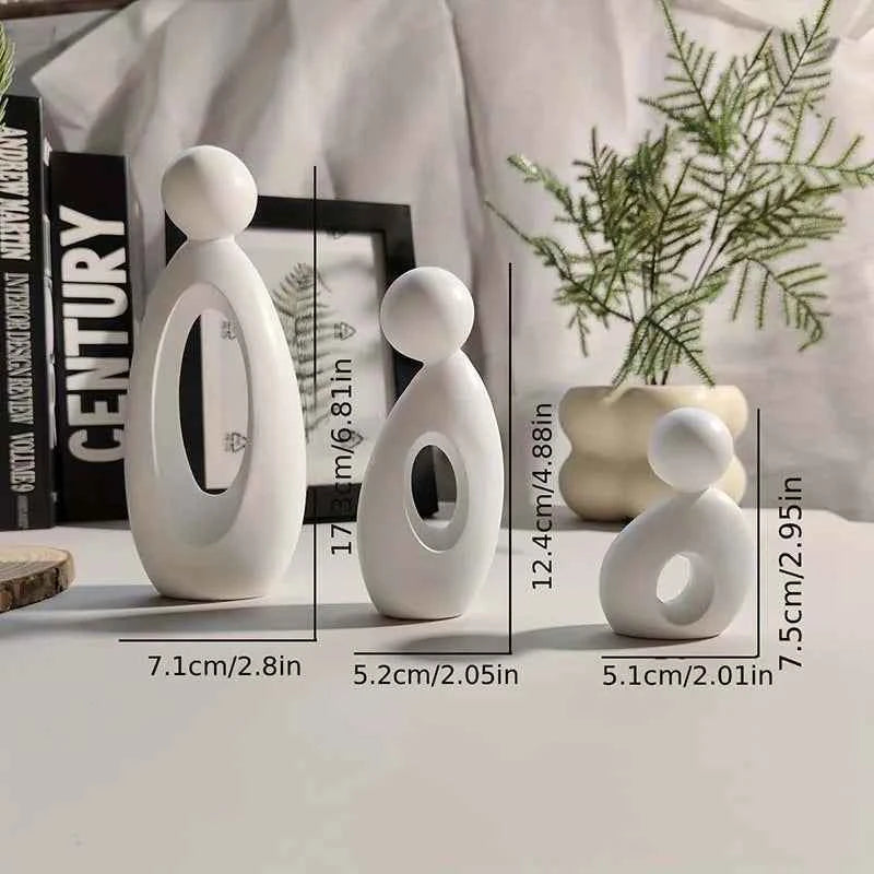 Simple Family Statue Modern Style Home Decor Hollow Sculpture Nordic Living Room Ornaments Bedroom Decoration Figurines Gift