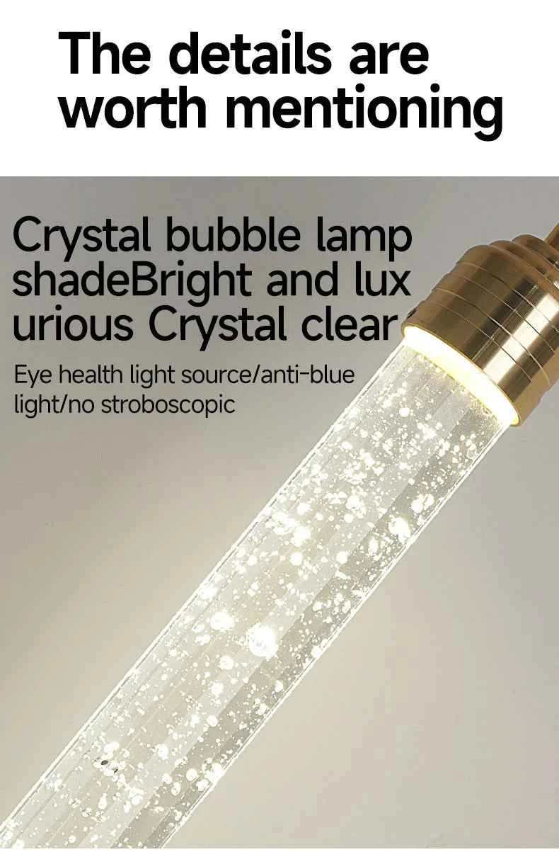 Luxury Crystal Pendant Light with Gold Fixtures Crystal Hanging Lamp  for Living Room Bedroom Dining Room Modern Home Decor