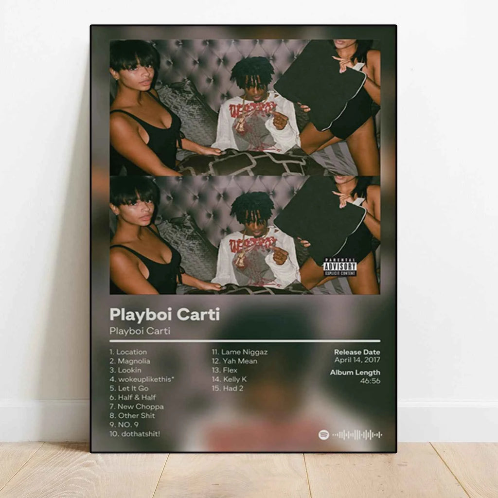 Pop Rap Music Album Cover Artist Playboi Carti Poster Aesthetic Rapper Hip Hop Rock Playboi Carti Canvas Wall Art Room Decor