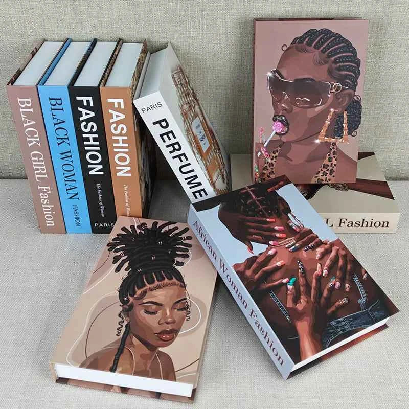 Luxury Openable Fake Books Box Decoration Fashion Black Women Magazine Coffee Table Book Villa Hotel Home Decor Shooting Props