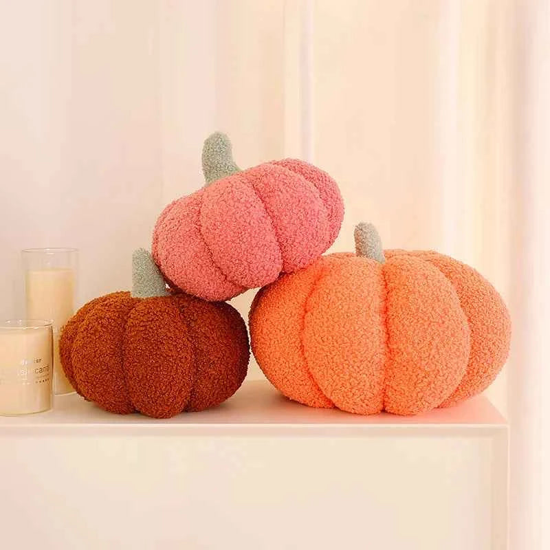 Thanksgiving Pumpkin Pillow, 3D Pumpkin Shaped Pillow Plush Pillow Decorative Pumpkin Throw Pillows for Autumn Fall Bedroom Sofa