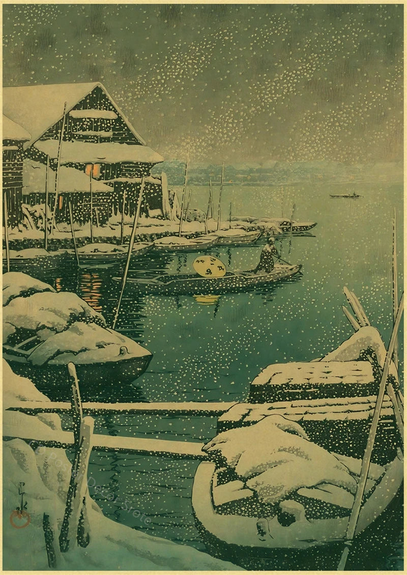 Japanese Vintage Landscapes Posters Traditional Scenery Retro Prints Art Wall Paintings Room Home Bar Restaurant Decor Picture