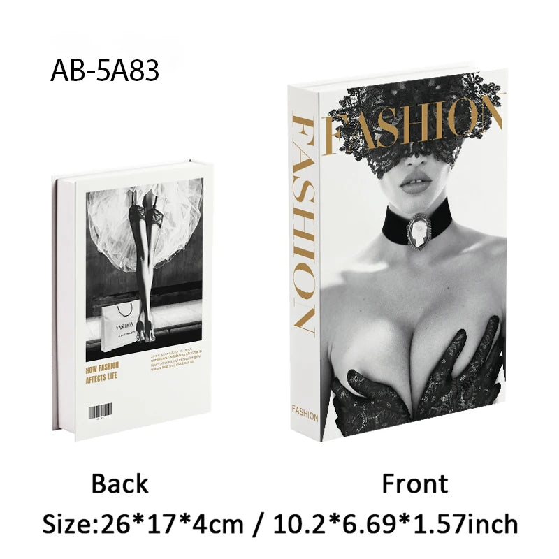 Luxury Openable Fake Books Box Decoration Fashion Black Women Magazine Coffee Table Book Villa Hotel Home Decor Shooting Props - The Homemakers Hub