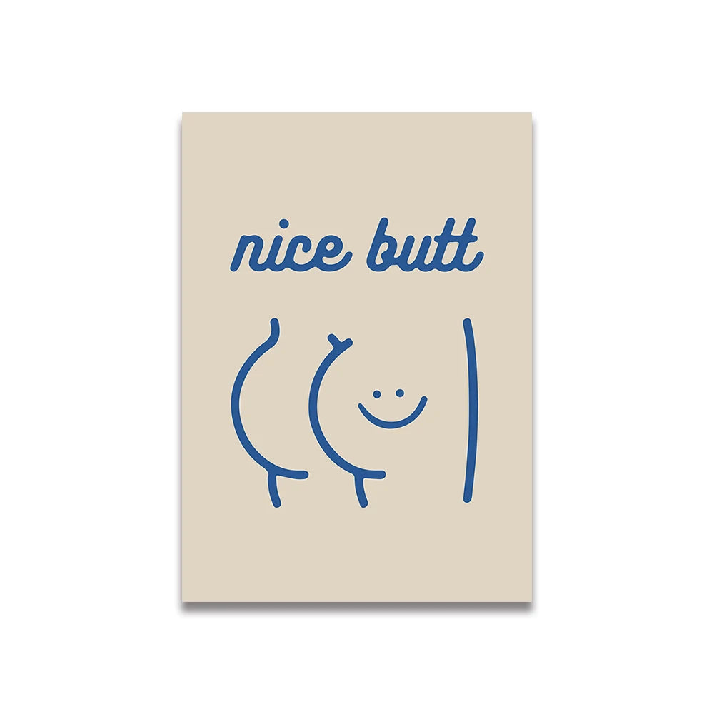 Simplicity Vintage Pink Canvas Wall Art - Cartoon Print Posters for Home Decor, Living Room & Bedroom