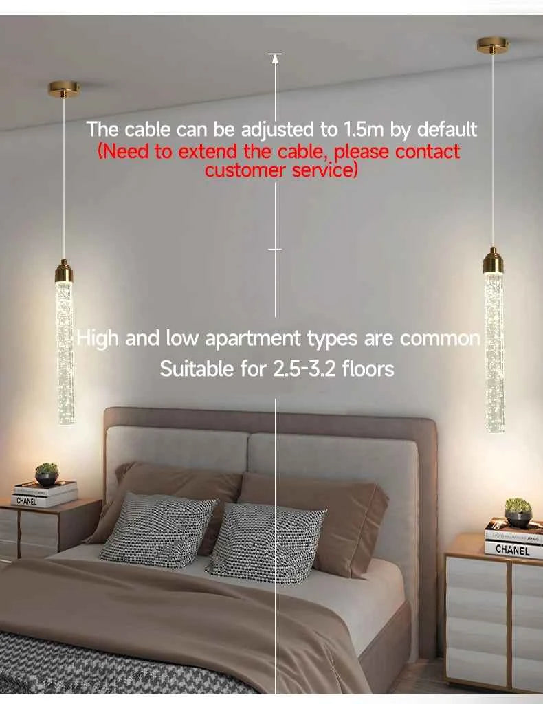 Luxury Crystal Pendant Light with Gold Fixtures Crystal Hanging Lamp  for Living Room Bedroom Dining Room Modern Home Decor