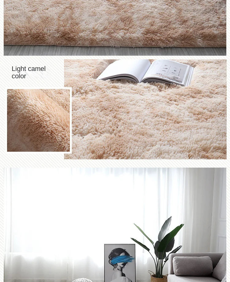 Machine Washable Shaggy Rug for Bedroom - Grey Fluffy Soft Area Carpet with Non-Slip Design
