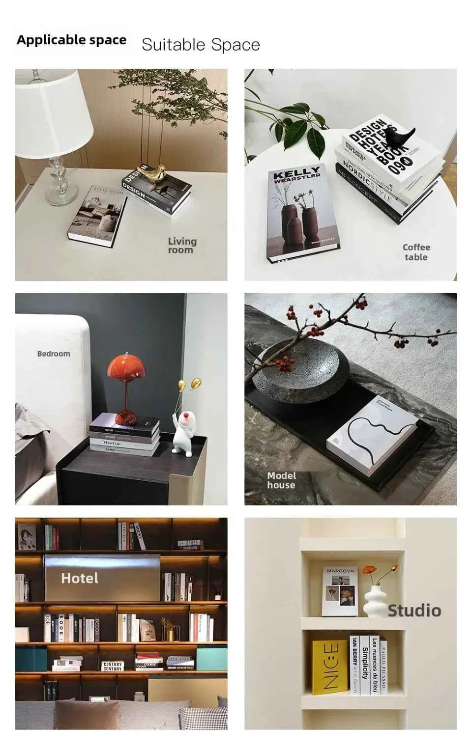 3pcs/lot Simulation Books for Decoration Luxury Home Decorative Living Room Bookcase Props Book Ornaments Home Shooting Props