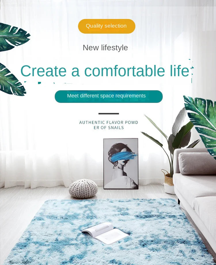 Machine Washable Shaggy Rug for Bedroom - Grey Fluffy Soft Area Carpet with Non-Slip Design